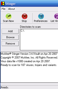 McAfee AVERT Stinger 10.1.0.1048
